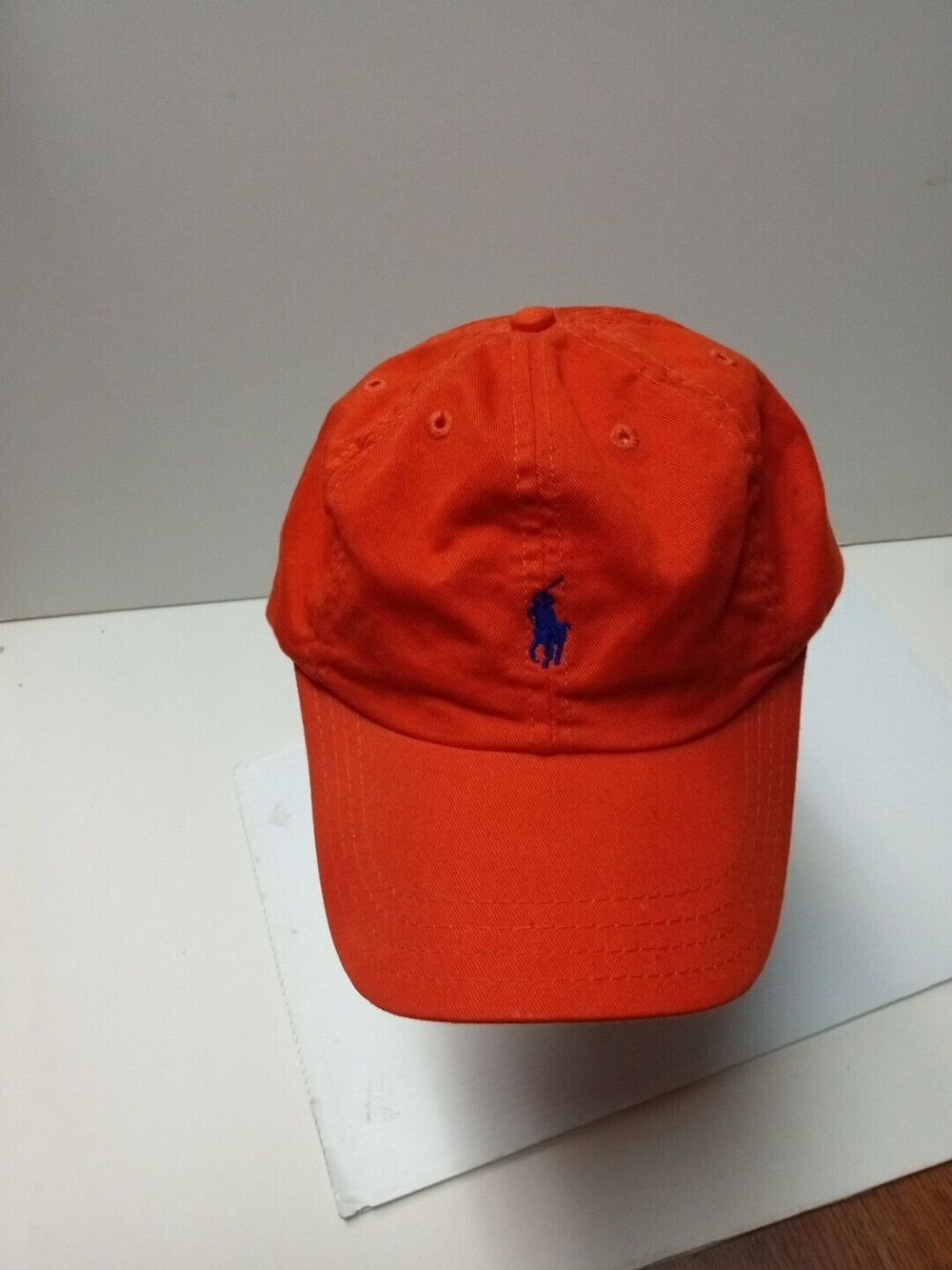 Polo Ralph Lauren Hat Baseball Cap Strapback Orange Pony Logo Adjustable